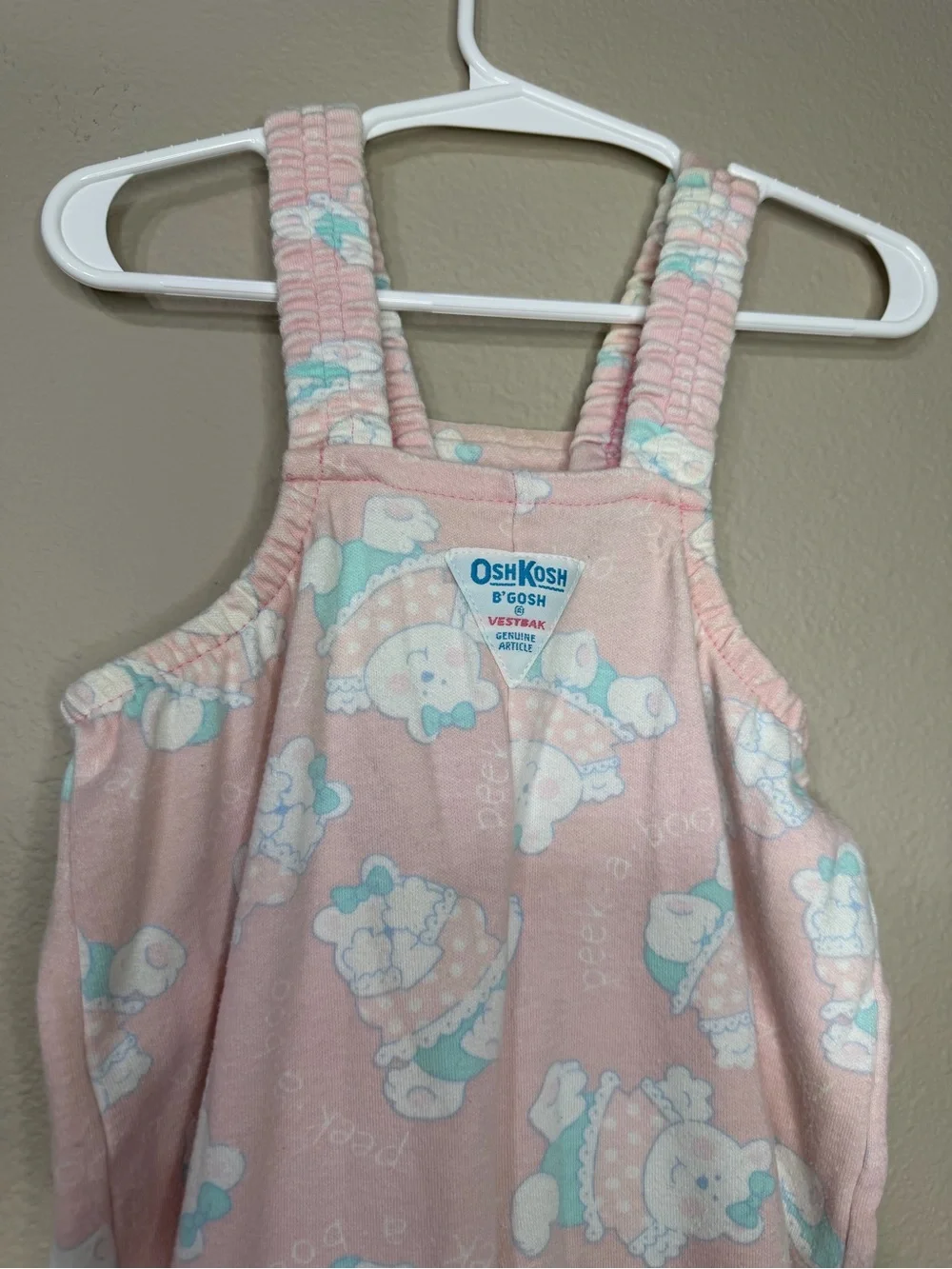OshKosh B'gosh Pink Overalls with Bear Print
